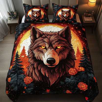 Crimson Gaze 3-Piece Quilted Bedding Set NCU0NT3856