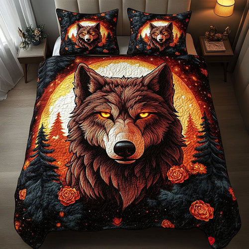 Crimson Gaze 3-Piece Quilted Bedding Set NCU0NT3856