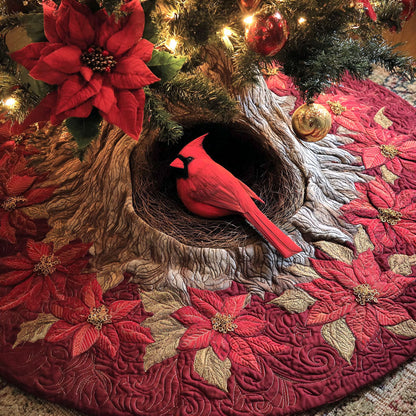 Crimson Glow Christmas Quilted Tree Skirt NCU0TV1167