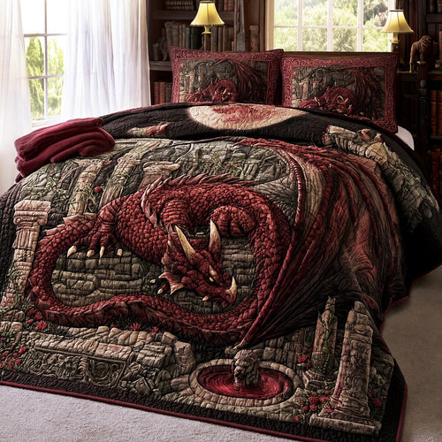 Crimson Hearthguard 3-Piece Quilted Bedding Set NCU0DV10038
