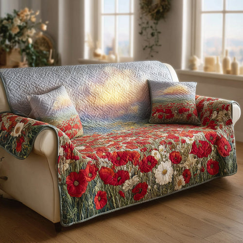 Crimson Horizon Quilted Sofa Cover NCU0HH1718