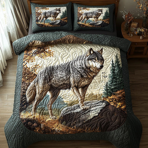 Crimson Howl 3-Piece Quilted Bedding Set NCU0DV6435
