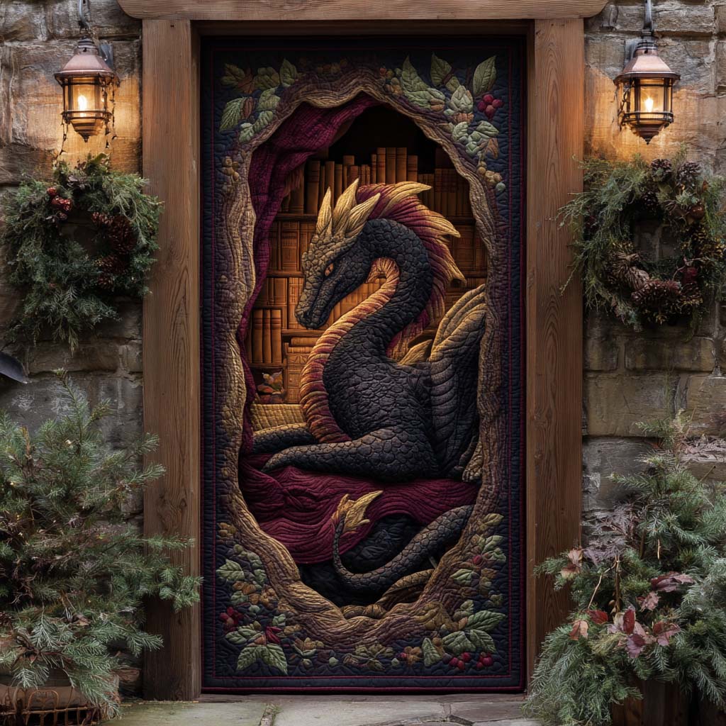 Crimson Inferno Quilted Door Cover NCU0XD1785