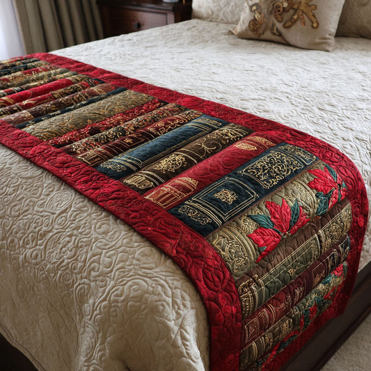 Crimson Library Quilted Bed Runner NCU0TV1368