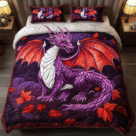 Crimson Majesty 3-Piece Quilted Bedding Set NCU0NT3803