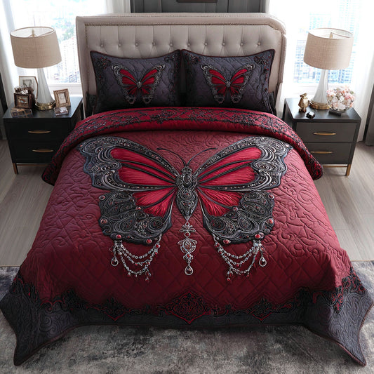 Crimson Majesty 3-Piece Quilted Bedding Set NCU0TV173