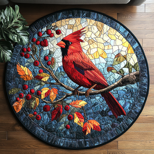 Crimson Majesty Quilted Round Mat NCU0DK1083