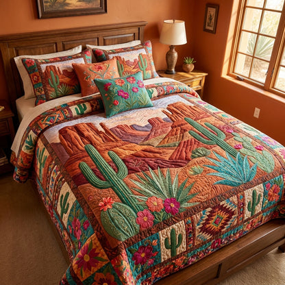 Crimson Mesa Sunset 3-Piece Quilted Bedding Set NCU0PT11757