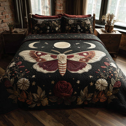 Crimson Moth 3-Piece Quilted Bedding Set NCU0VL3753