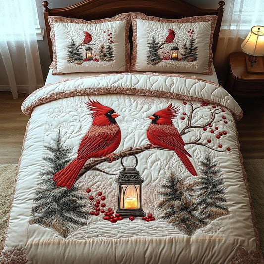 Crimson Pair 3-Piece Quilted Bedding Set NCU0DV7372