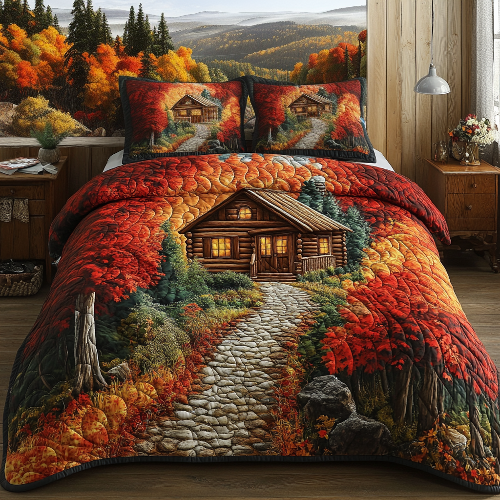Crimson Path Cabin 3-Piece Quilted Bedding Set NCU0VL2851