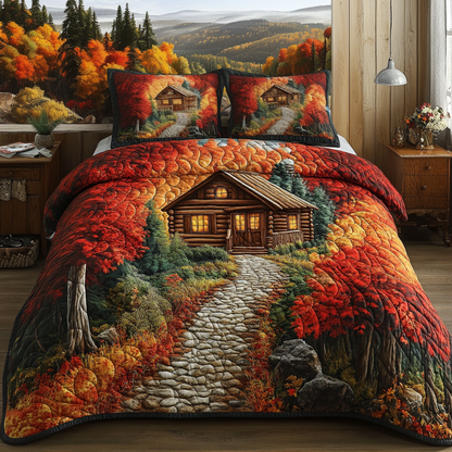 Crimson Path Cabin 3-Piece Quilted Bedding Set NCU0VL2851
