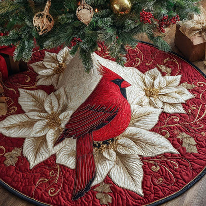 Crimson Poinsettia Grace Quilted Tree Skirt NCU0XD1678