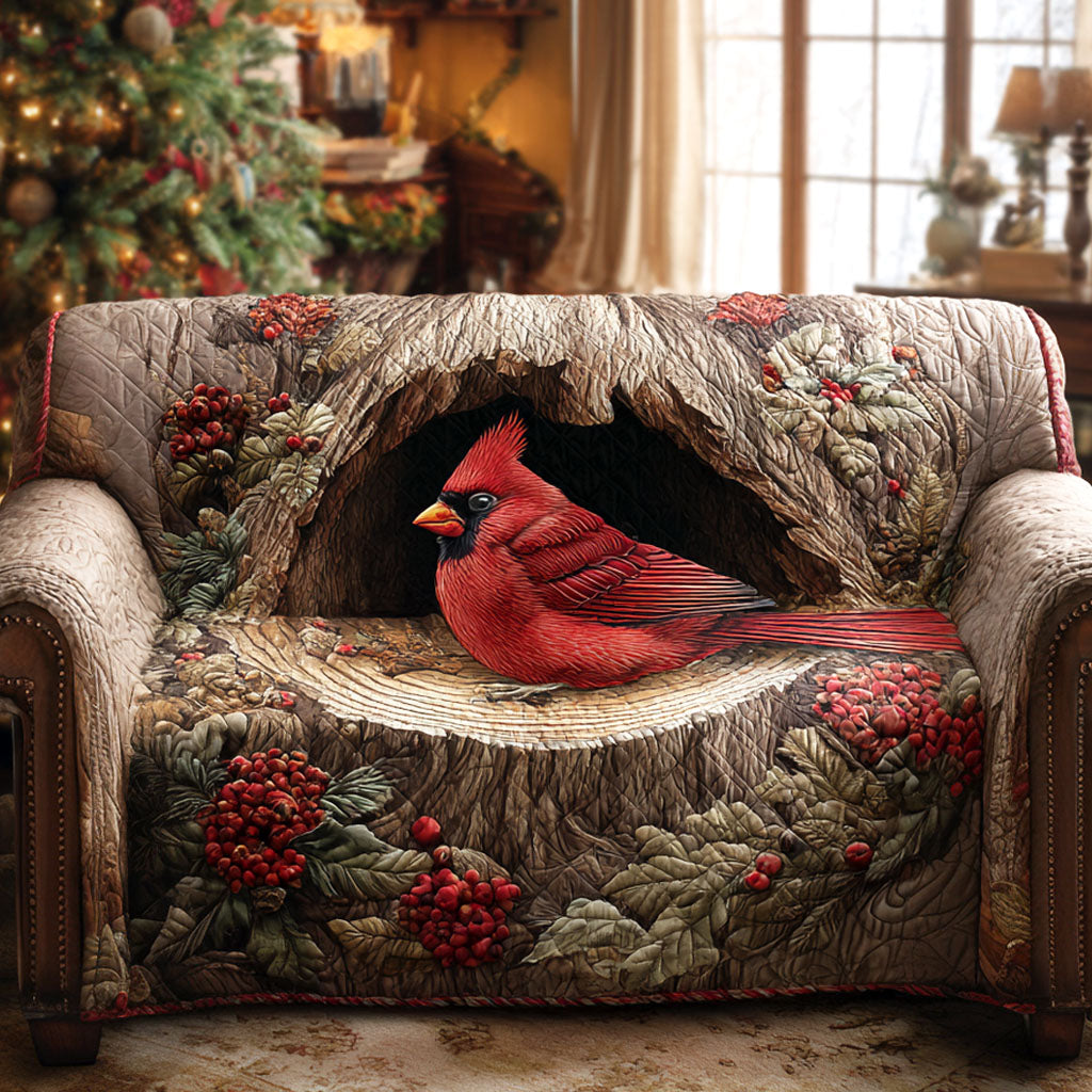 Crimson Refuge Quilted Sofa Cover NCU0TV1294