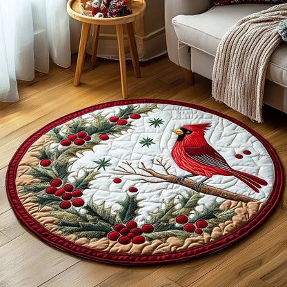 Crimson Season Quilted Round Mat NCU0NT1397