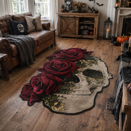 Crimson Skull Custom Shape Area Rug NCU0PT11940