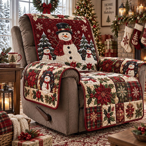 Crimson Snowman Christmas Quilted Sofa Cover NCU0DV10191