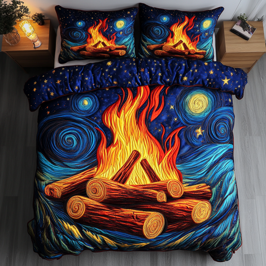 Crimson Sparks 3-Piece Quilted Bedding Set NCU0DK4573