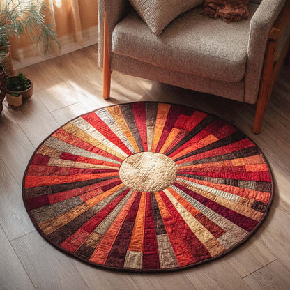 Crimson Sunflare Quilted Round Mat NCU0XD148