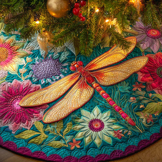 Crimson Twilight Glow Quilted Tree Skirt NCU0XD1655