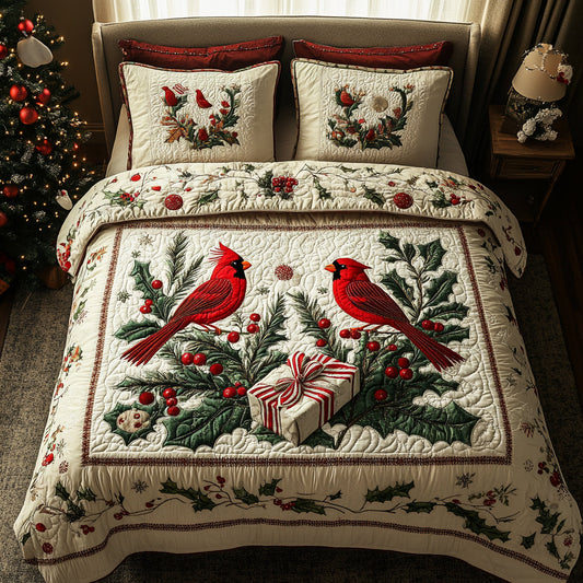 Crimson Wings 3-Piece Quilted Bedding Set NCU0DV8924