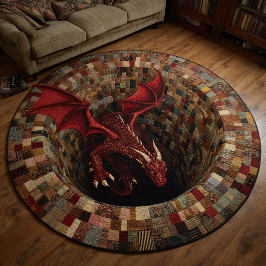 Crimson Wrath Quilted Round Mat NCU0DV7914