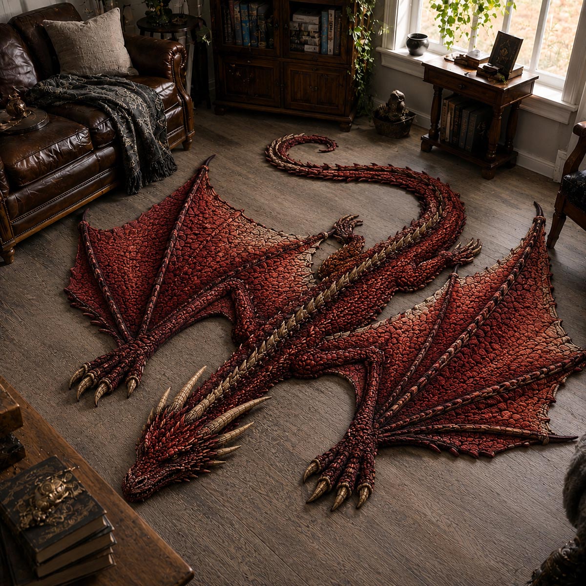 Crimson Wyvern Custom Shape Area Rug NCU0DV10084
