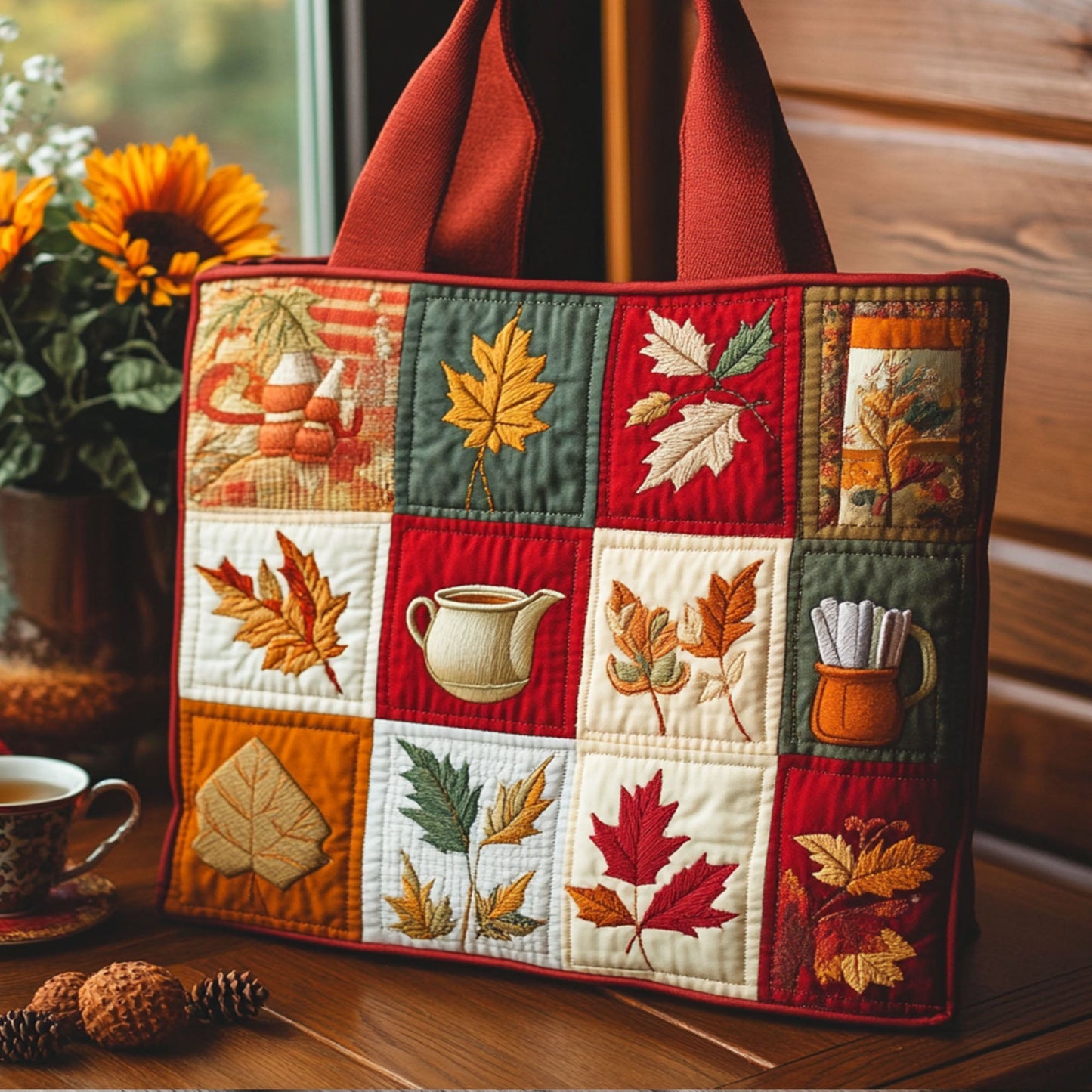 Crisp Autumn Quilted Tote Bag NCU0PT7902
