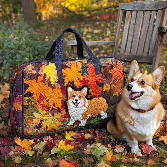 Crisp Breeze Corgi Quilted Duffle Bag NCU0PT9356