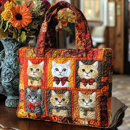 Autumn Cat Quilted Tote Bag NCU0VT216