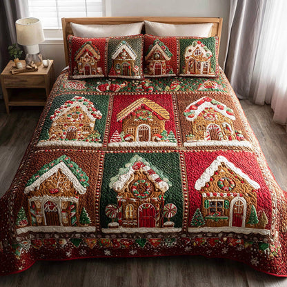 Crisp Cookie Christmas 3-Piece Quilted Bedding Set NCU0TD1936