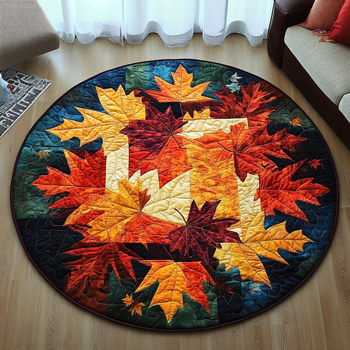 Crisp Fall Quilted Round Mat NCU0TL1363