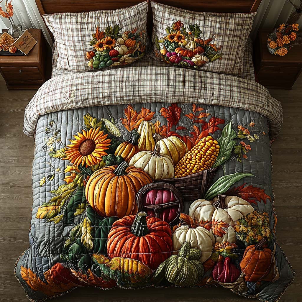 Crisp Harvest Breeze 3-Piece Quilted Bedding Set NCU0NT8347