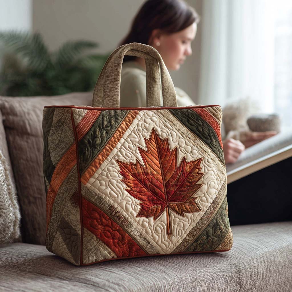 Crisp Leaves Quilted Tote Bag NCU0NT9040