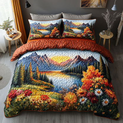 Crisp Morning Fields 3-Piece Quilted Bedding Set NCU0PT7749