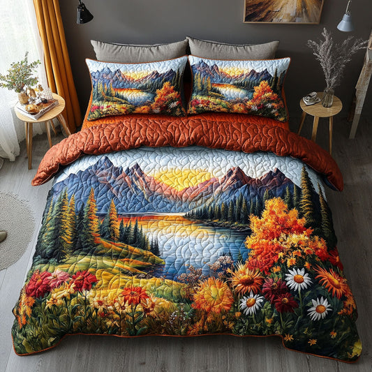 Crisp Morning Fields 3-Piece Quilted Bedding Set NCU0PT7749