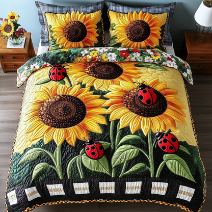 Crisp Red Elegance 3-Piece Quilted Bedding Set NCU0DK5896
