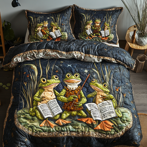 Croak Harmony 3-Piece Quilted Bedding Set NCU0VH5787