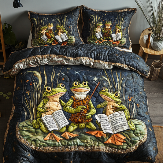 Croak Harmony 3-Piece Quilted Bedding Set NCU0VH5787