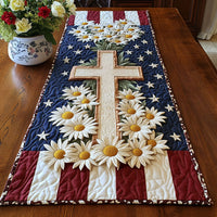 Cross Daisy Patriot Quilted Table Runner NCU0NT4669