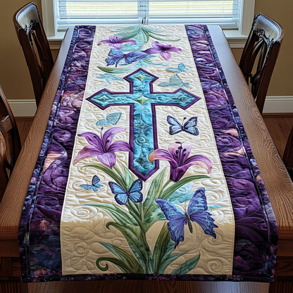 Cross Emblem Quilted Table Runner NCU0DK8171