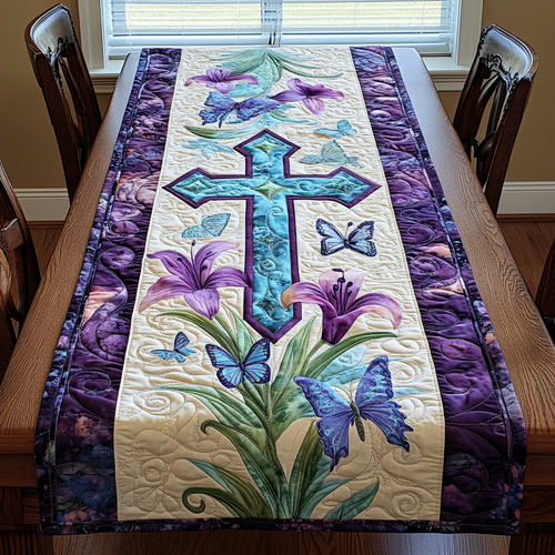Cross Emblem Quilted Table Runner NCU0DK8171