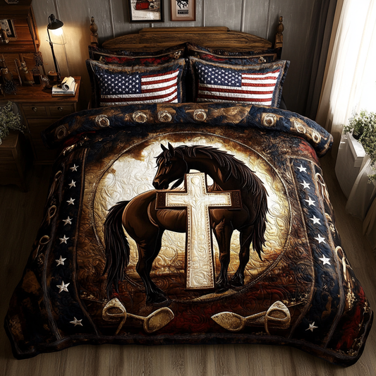 Cross Journey 3-Piece Quilted Bedding Set NCU0DK8114