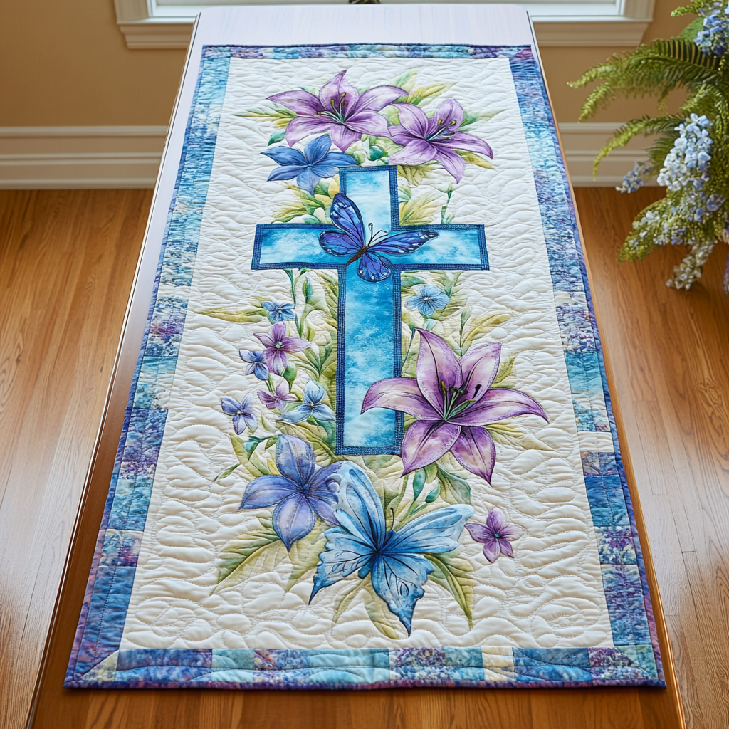 Cross Style Quilted Table Runner NCU0DK8170
