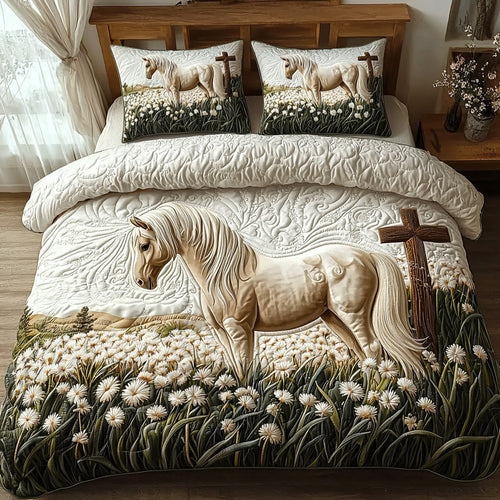 Cross and Bloom 3-Piece Quilted Bedding Set NCU0DV6590