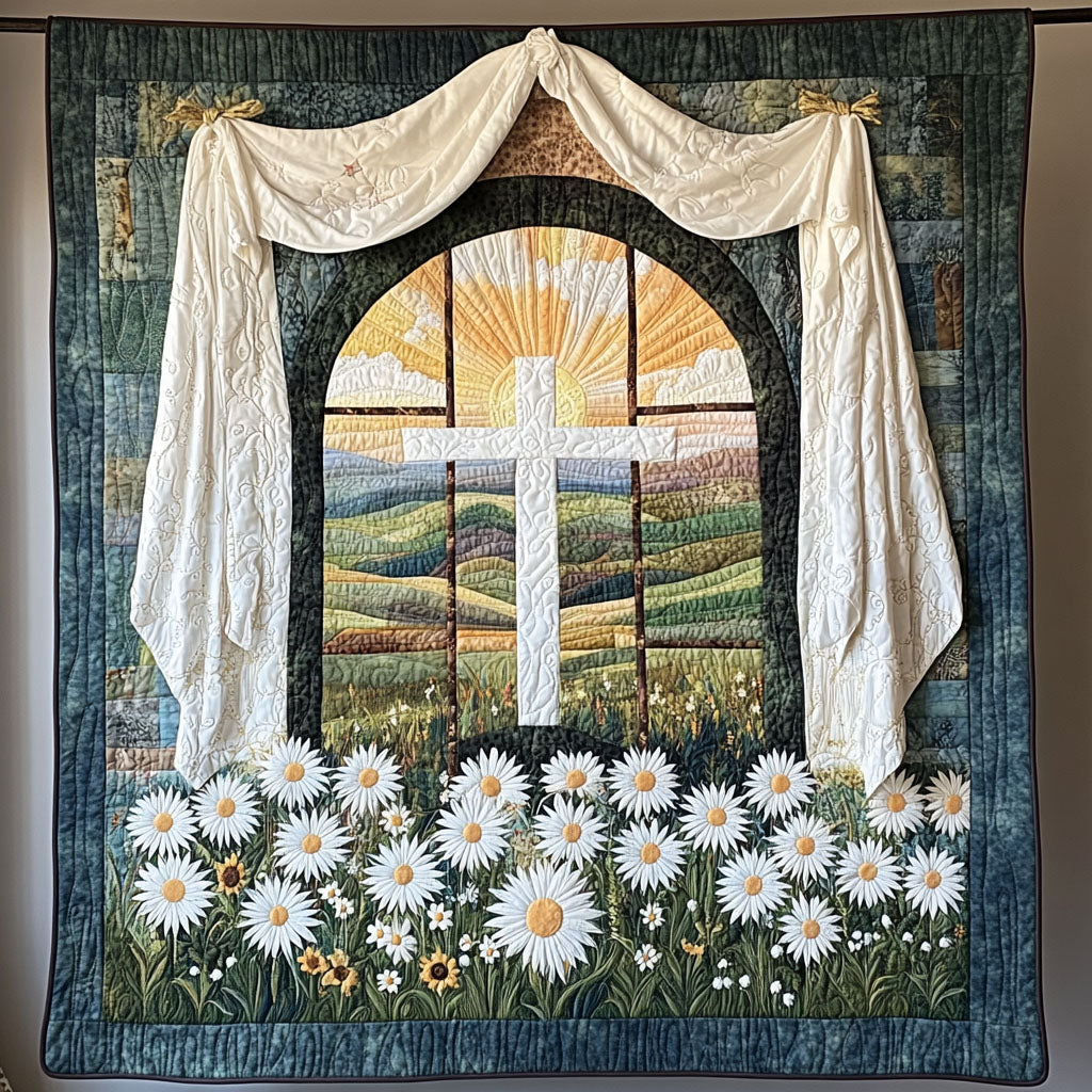 Cross of Blessings Quilted Blanket NCU0PT7514