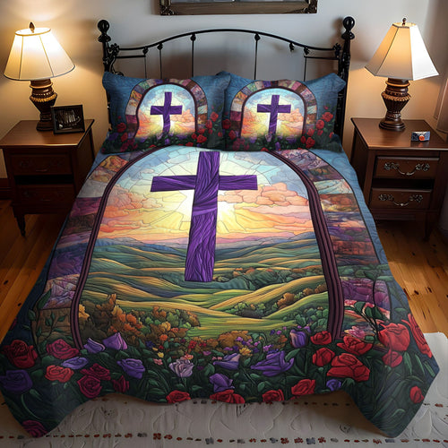 Cross of Comfort 3-Piece Quilted Bedding Set NCU0PT7489