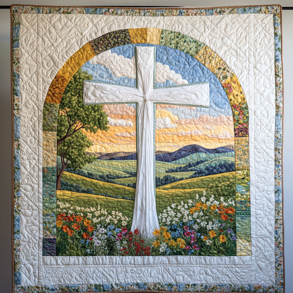 Cross of Courage Quilted Blanket NCU0PT7515
