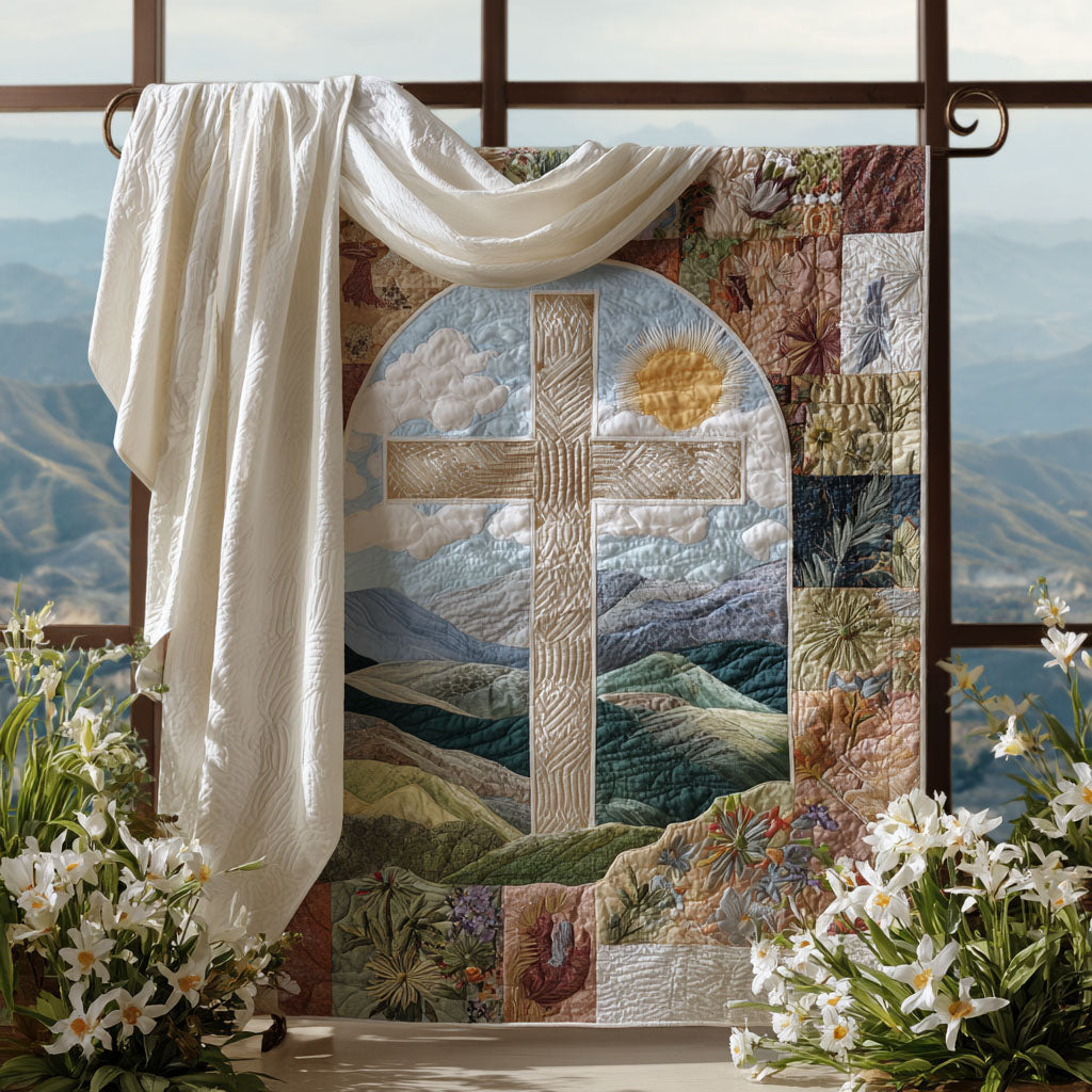 Cross of Faith Quilted Blanket NCU0PT7517