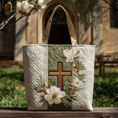 Cross of Faithfulness Quilted Tote Bag NCU0PT8151